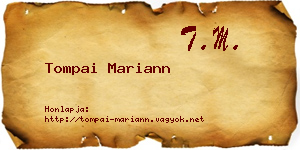Tompai Mariann névjegykártya