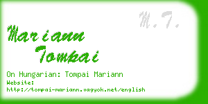 mariann tompai business card